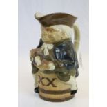 Royal Doulton Lambeth Stoneware Salt Glazed Toby Jug, impressed marks to base 8590, 21cms high