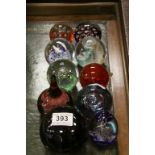 Collection of Ten Glass Paperweights including Caithness