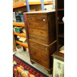 George III Style Walnut Chest on Chest with Two Short Drawers over Six Long Drawers on Bracket Feet,