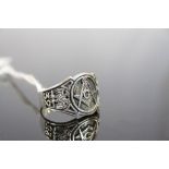 Silver Masonic Style Ring