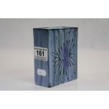 1960s Troika slab vase, blue ground with loose floral decoration, glazed finish. printed mark to