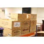 Eight Wooden Advertising Wine Crates