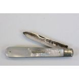 Victorian Silver and Mother of Pearl Fruit Knife, Sheffield 1897, James Dixon & Sons