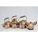 Collection of Four Victorian and Later Copper Kettles