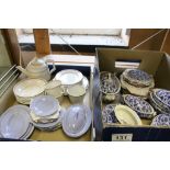 Three Part Ceramic Child's Tea Sets including Early 20th century Ridgeways ' Chintz ' Blue and White