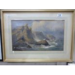 James Harris (1810-1887) Marine Artist, Watercolour Coastal Scene with Birds
