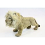 Vintage Nodding Lion with Felt covered Body and Fur Mane, 29cms long