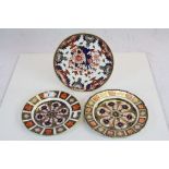 Three Royal Crown Derby Plates - Old Imari Pattern No. 1198 21cms diameter, Old Imari Pattern