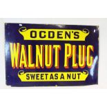Enamel Advertising Sign ' Ogden's Walnut Plug Sweet as a Nut ', 89cms x 57cms