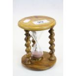 Hourglass Egg Timer in Burr Wood Frame