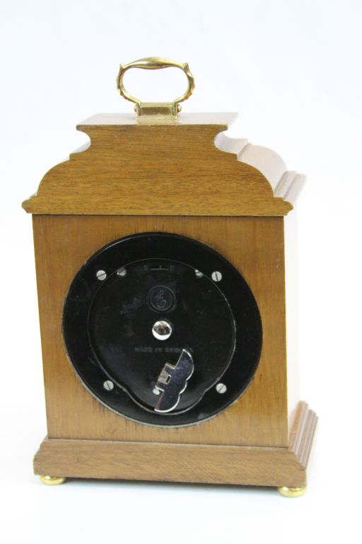 Elliot Mahogany Cased Mantle Clock retailed by Garrard & Co of London with Silvered Dial, 20cms - Image 3 of 3