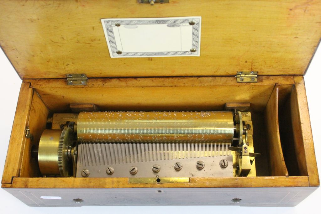 An early key wind 4 air Cylinder Musical box by Lecoultre C.1839. In good working order, comb and - Image 2 of 7