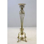 Gold Painted Floor Standing Pricket Candle Stand, 91cms high