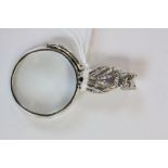 Silver Magnifying Glass with Cat Finial