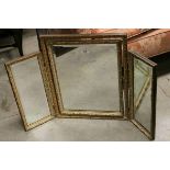 Mid 20th century Gilt Framed Folding Triptych Mirror