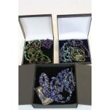 Collection of tumbled and polished bead semi-precious gemstone necklaces and bracelets, to include