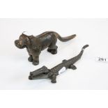 Two vintage Nutcrackers, Animal themed to include a Crocodile & Dog, both approx 22cm long
