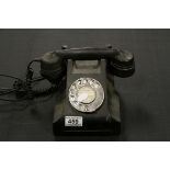 Vintage Black Bakelite Cased Dial Telephone