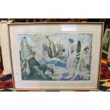 Large Framed and Glazed Limited Edition William Russell Flint Print titled ' The Judgement of