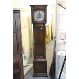 Early 20th century Oak Westminster Chime Longcase Clock with Brass and Silvered Face, 187cms high