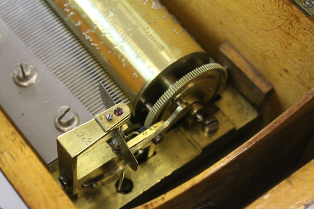 An early key wind 4 air Cylinder Musical box by Lecoultre C.1839. In good working order, comb and - Image 3 of 7