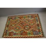 Hand Knotted Chobi Kelim Vegetable Dye Wool Rug, 146cms x 103cms