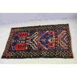 Hand Knotted Old Baluchi Rug, 130cms x 80cms