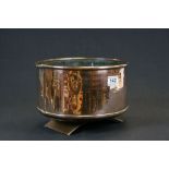 Vintage Copper Circular Jardiniere raised on a Curved Copper Stand, 27cms high