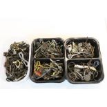 Three small trays of Mixed Keys, some Antique including Clock Keys