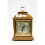Elliot Mahogany Cased Mantle Clock retailed by Garrard & Co of London with Silvered Dial, 20cms