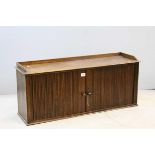 Early 20th century Oak Counter Top Office Filing Cabinet, the Tambour Doors opening to reveal a Bank