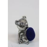 Silver Teddy Bear Pincushion