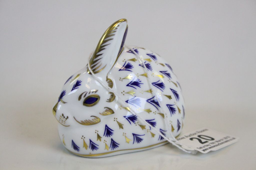 Royal Crown Derby Harvest Rabbit Paperweight with Gold Stopper - Image 2 of 3