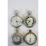 Smiths gold plated open face top wind pocket watch, a Railway Timekeeper open face top wind pocket