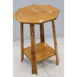 Arts and Crafts Oak Hexagonal Side Table, 71cms high