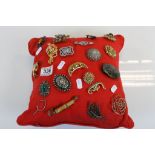 Cushion with approximately Twenty Costume Brooches and Pins, mid 20th century onwards