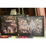 Two Framed and Glazed Ernest Watson Poster Prints depicting Jazz Bar Scenes ' Night Life at the