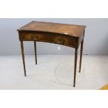 Reproduction Regency Mahogany Effect Inverted Bow Front Side Table with Two Drawers, 85cms wide x