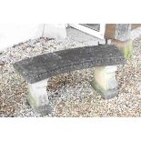 Reconstituted Stone Garden Curved Bench, 113cms long x 48cms high