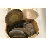 A large selection of antique Polyphon musical box discs