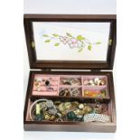 Jewellery Box and Contents to include Silver