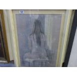 20th century Pastel Study of a Seated Nude Female signed Hamer