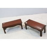 Pair of Georgian Style Mahogany Small Tables / Foot Stools, each 49cms long x 22cms high