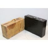 Two Black Painted Wooden Tool Boxes and another Wooden Tool Box