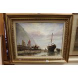 John Donaldson, Oil on Canvas, Unloading a Catch off a Fishing Boat, signed