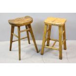 Two Beech Wood Kitchen Stools