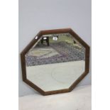 Oak Framed Bevelled Edge Octagonal Wall Mirror, 88cms diameter