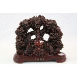 Large Oriental Resin Model of a Nine Headed Dragon on Stand, 28cms high