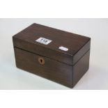 Georgian Mahogany Two Compartment Tea Caddy with Key, 19cms long