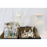 Large collection of vintage Ceramics to include; figurines, Noritake, Delft, large vase, Plaster